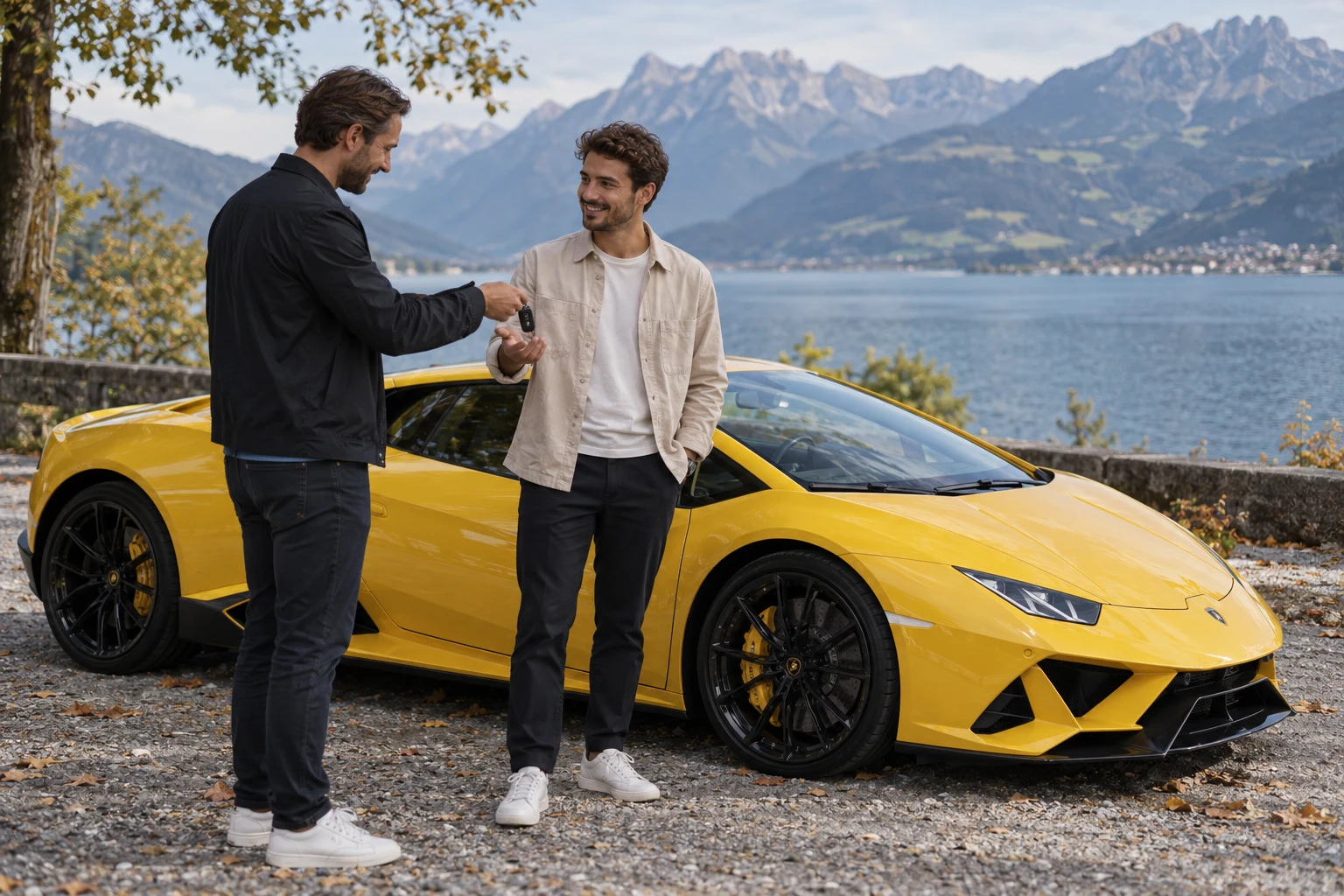 Ein Stopp auf der Lamborghini Promo Tour · KI Beispielmotiv